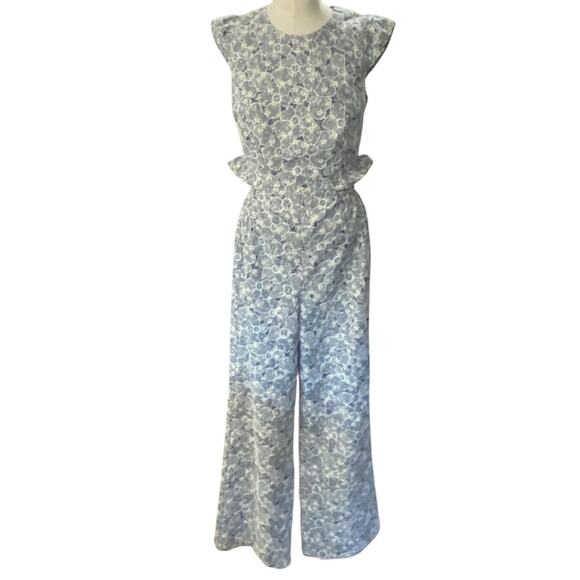 Anthropologie Helena Jumpsuit Adelyn Rae Navy Cream Floral NEW Size XS - Picture 4 of 14